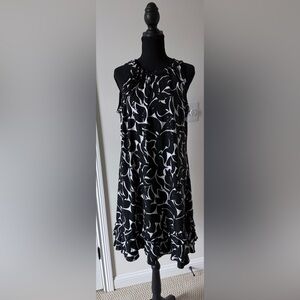 MSK Black and White Asymmetrical Dress